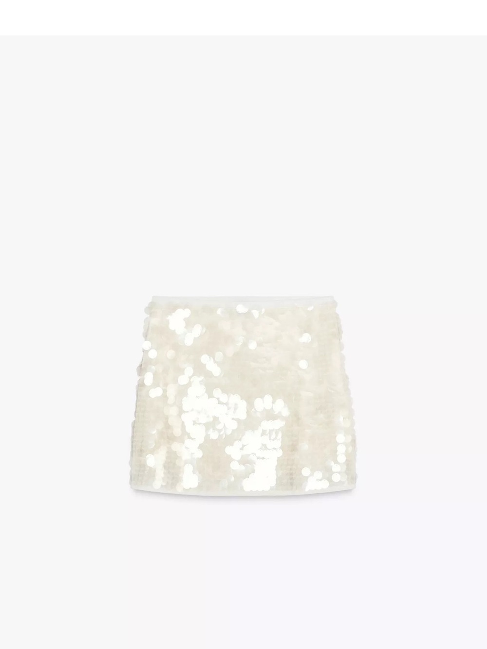Zara White Sequin Mini Skirt